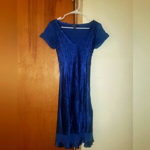 Blue S.L. Fashions V-neck Dress, Women's Size PM